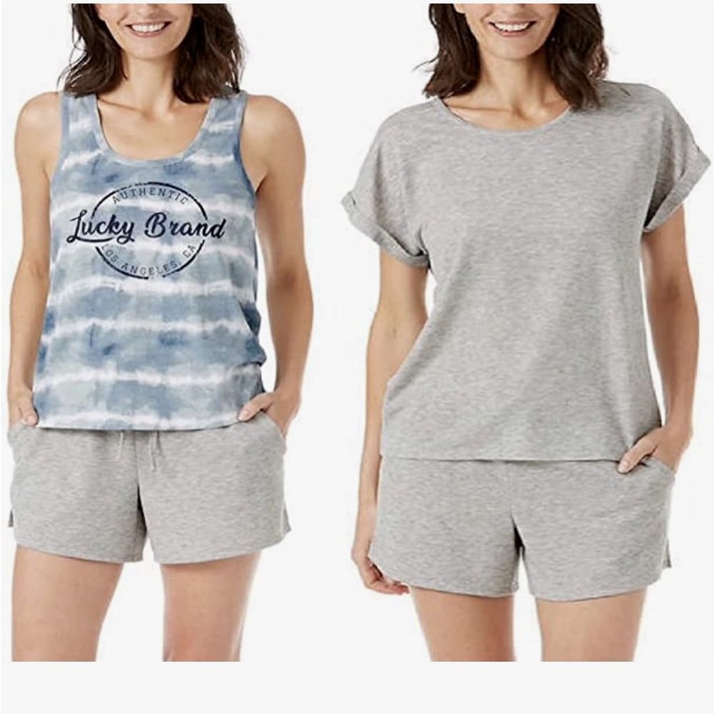 3 Pieces Lucky Brand Women's Tee,‎ Tank & Short Pajama Set